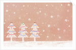 Illustration of three christmas trees in a row by Anonymous