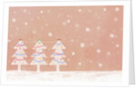 Illustration of three christmas trees in a row by Anonymous