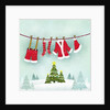Illustration of santa clothes hanging outside by Anonymous