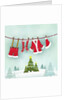 Illustration of santa clothes hanging outside by Anonymous
