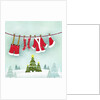 Illustration of santa clothes hanging outside by Anonymous