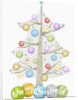 Illustration of Christmas tree and merry Christmas sign by Anonymous