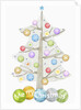 Illustration of Christmas tree and merry Christmas sign by Anonymous