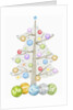 Illustration of Christmas tree and merry Christmas sign by Anonymous