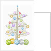 Illustration of Christmas tree and merry Christmas sign by Anonymous