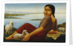 Girl with Sheep by Georg Schrimpf