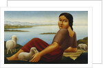 Girl with Sheep by Georg Schrimpf