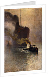 In Tow on the Thames in the Fog by Emile Claus