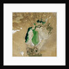Satellite view of the Aral Sea in 2002, with the 1960 shoreline super-imposed by Anonymous