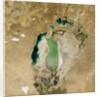 Satellite view of the Aral Sea in 2005, with the 1960 shoreline super-imposed by Anonymous