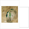 Satellite view of the Aral Sea in 2005, with the 1960 shoreline super-imposed by Anonymous