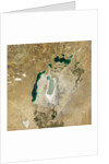 Satellite view of the Aral Sea in 2008, with the 1960 shoreline super-imposed by Anonymous