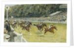 A Finish at Goodwood by Gilbert Holiday