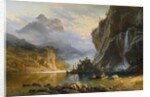 Indians Spearfishing by Albert Bierstadt