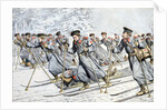 Russian Soldiers Transport Injured on Skies Russo-Japanese War ( by Anonymous