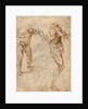 Two Nude Studies of a Man Storming Forward and Another Turning to the Right (verso) by Michelangelo