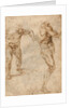 Two Nude Studies of a Man Storming Forward and Another Turning to the Right (verso) by Michelangelo