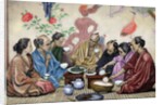 Japanese family eating by Anonymous