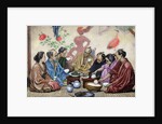 Japanese family eating by Anonymous