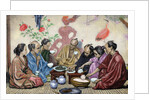 Japanese family eating by Anonymous