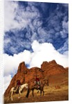 Riders passing under the Red Rock Hills of the Big Horn Mountains by Anonymous