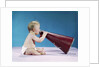 1960s Profile Of Seated Baby Shouting Yelling Speaking Into Big Megaphone by Anonymous