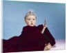 1960s Baby Dressed As Royal Queen Velvet Robe Cloak Cape Rhinestone Tiara Crown And Scepter Wand by Anonymous