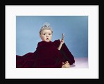 1960s Baby Dressed As Royal Queen Velvet Robe Cloak Cape Rhinestone Tiara Crown And Scepter Wand by Anonymous