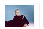 1960s Baby Dressed As Royal Queen Velvet Robe Cloak Cape Rhinestone Tiara Crown And Scepter Wand by Anonymous