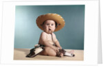1960s Baby Wearing Cowboy Costume With Funny Facial Expression Looking At Camera by Anonymous