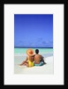 1990s Man And Woman Sitting On The Beach Facing The Water Mopion Island, Grenadines, West Indies by Anonymous