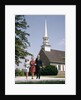 1960s Smiling Family Leaving Church Each Carrying Bible by Anonymous