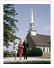 1960s Smiling Family Leaving Church Each Carrying Bible by Anonymous