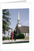 1960s Smiling Family Leaving Church Each Carrying Bible by Anonymous