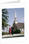 1960s Smiling Family Leaving Church Each Carrying Bible by Anonymous