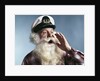 1960s Senior Man Full White Beard Wear Ship Captains Hat Shouting With Hand Cupped To Mouth by Anonymous