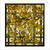 Tiffany Studios trumpet vine leaded glass window by Anonymous