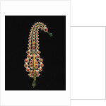 An antique Indian diamond, ruby, emerald and enamel jigha by Anonymous