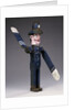 A polychrome wood and metal whirligig modelled as a police sergeant by Anonymous
