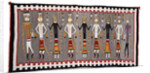 A Navajo Yei Rug showing nine figures by Anonymous