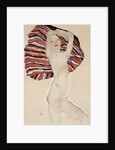 Nude Against Coloured Material by Egon Schiele