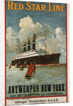 Red Star Line, Antwerpen-New York poster by Anonymous