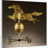 A gilded sheet iron weathervane in the form of a galloping horse by Anonymous