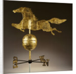A gilded sheet iron weathervane in the form of a galloping horse by Anonymous
