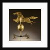 A gilded sheet iron weathervane in the form of a galloping horse by Anonymous