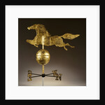 A gilded sheet iron weathervane in the form of a galloping horse by Anonymous