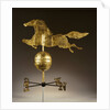 A gilded sheet iron weathervane in the form of a galloping horse by Anonymous