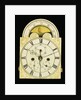 Detail of a federal mahogany dwarf tall-case clock by Joshua Wilder