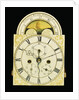 Detail of a federal mahogany dwarf tall-case clock by Joshua Wilder