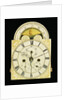 Detail of a federal mahogany dwarf tall-case clock by Joshua Wilder